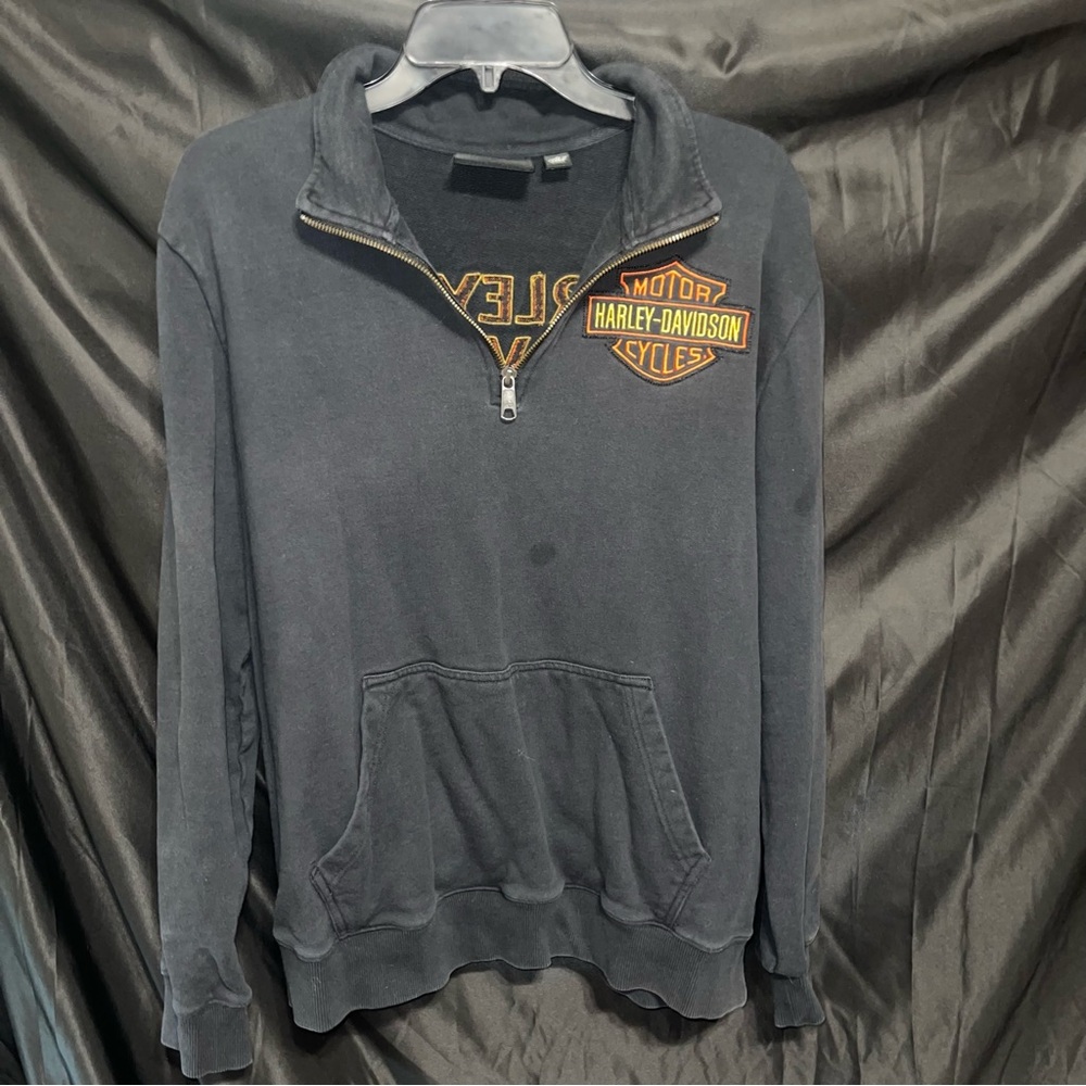 Harley-Davidson Men's Black Zip-Up Sweater